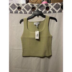 NWT Derek Lam IO Crosby Sain Rib Knit Sweater Tank Size Medium Soft Sage